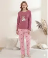 ieg™ Boyraz 0354 Kadın Penye Uzun Kol Pijama Takımı