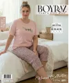 ieg™ Boyraz BPS-01788  Kadın Battal Kısa Kol Kapri Takım