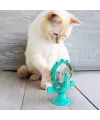 Vantuzlu Zilli İnteraktif Dönebilen Mama Kaplı Renkli Eğlenceli Eğitici Kedi Oyuncağı