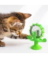 Vantuzlu Zilli İnteraktif Dönebilen Mama Kaplı Renkli Eğlenceli Eğitici Kedi Oyuncağı