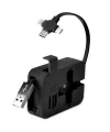 Cep Tipi Telefon Tutuculu Makaralı Uzayıp Kısalabilen 3ü 1 Arada USB Şarj Kablosu