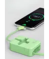 Cep Tipi Telefon Tutuculu Makaralı Uzayıp Kısalabilen 3ü 1 Arada USB Şarj Kablosu