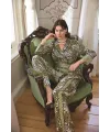 Çiçek Yaprak ve Etnik Desenli Pijama Takımı
