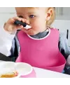 Çocuk Bebek Mama Önlüğü Dökülme Engelleyici Bükülebilir Pembe