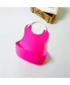 Çocuk Bebek Mama Önlüğü Dökülme Engelleyici Bükülebilir Pembe