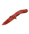 ieg™ Columbia Skeleton 7000B Kamp Çakı 20 cm - Kırmızı İskelet Desenli, Otomatik