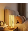 Dalgalı Silindirik Kristal Çizgili Model LED Masa Lambası – Gold Tabanlı, Dokunmatik, 3 Renk Işık Modlu, Şarjlı Modern Dekoratif Gece Lambası