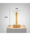 Dalgalı Silindirik Kristal Çizgili Model LED Masa Lambası – Gold Tabanlı, Dokunmatik, 3 Renk Işık Modlu, Şarjlı Modern Dekoratif Gece Lambası