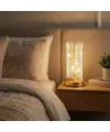 Dalgalı Silindirik Kristal Kareli Model LED Masa Lambası – Gold Tabanlı, Dokunmatik, 3 Renk Işık Modlu, Şarjlı Modern Dekoratif Gece Lambası