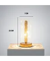 Dalgalı Silindirik Kristal Kareli Model LED Masa Lambası – Gold Tabanlı, Dokunmatik, 3 Renk Işık Modlu, Şarjlı Modern Dekoratif Gece Lambası