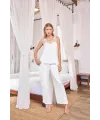 Dantelli ve Dekolteli Saten Pijama Takımı