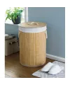 DecoHandy Yuvarlak Bambu Kirli Sepeti