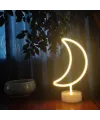 Dekoratif Pilli Ay Tasarımlı 3D Neon Led Masa Ve Gece Lambası