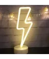 Dekoratif Şimşek Şeklinde Pilli Neon Led Lamba Süs Masa Lambası