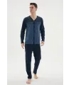 ieg™  Dm-26104 V Yaka Boydan Düğmeli Pijama Takımı