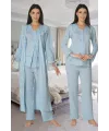 ieg™ Effortt 2424 Uzun Dantel Sabahlıklı Lohusa Pijama