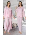 ieg™ Effortt 2424 Uzun Dantel Sabahlıklı Lohusa Pijama