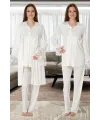 ieg™ Effortt 4084 Dantelli Sabahlıklı Lohusa Pijama Takımı