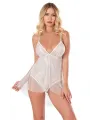 Ekru Jakarlı Bodysuit Gecelik