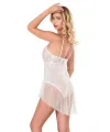 Ekru Jakarlı Bodysuit Gecelik