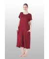 ieg™ Estiva 25234 Kadın Likra Viskon Kısa Kol Cepli Midi Elbise