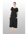 ieg™ Estiva 25234 Kadın Likra Viskon Kısa Kol Cepli Midi Elbise