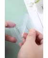 Eşya Sabitleme Askısı 10 Çift Şeffaf Çift Taraflı Yapışkanlı Geçmeli Klips