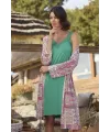 Etnik Deseni ve Dantelli Sabahlık Takımı