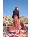 Etnik Desenli Saten Etek Takımı