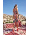 Etnik Desenli Saten Tulum