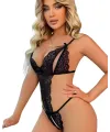 Fantezi Büyük Beden Siyah Dantelli Babydoll IEG9249