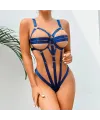 Fantezi Lastik Body Harness Mavi