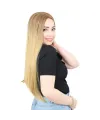 Fiber Sentetik Uzun Düz Peruk - Kumral / Sarı Ombreli