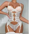 ieg™ For Dreams 8465 Dantelli Kalp Aksesuar Detaylı Jartiyerli Büstiyer Çorap Takım