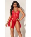 ieg™ For Dreams 8604 Kırmızı Dantelli Boyundan Askılı Gecelik Takım
