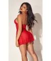 ieg™ For Dreams 8604 Kırmızı Dantelli Boyundan Askılı Gecelik Takım