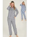 ieg™ Freshness 4007 Kadın Uzun Kol Çizgili Gaffuriye Pijama Takımı