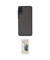 ieg™ Galaxy A02 Kılıf Ahenk Çizgi Serisi - Siyah 6D Mat Seramik Hayalet Nano Ekran Koruyucu