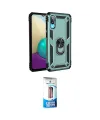 ieg™ Galaxy A02 Kılıf Ahenk Klasik Koleksiyonu - Siyah 5D Eko Cam Ekran Koruyucu