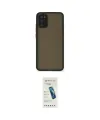 ieg™ Galaxy A03S Kılıf Ahenk Çizgi Serisi - Şeffaf Pasifik Cam Ekran Koruyucu