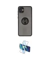 ieg™ Galaxy A04 Kılıf Yörünge Çizgi - Siyah 3D Antistatik Cam Ekran Koruyucu