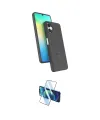 ieg™ Galaxy A06 Kılıf İz Işık Koleksiyonu - Siyah 3D Antistatik Cam Ekran Koruyucu