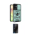 ieg™ Galaxy A07 4G Kılıf Ahenk Klasik - Siyah 3D Antistatik Hayalet Cam Ekran Koruyucu