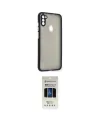 ieg™ Galaxy A11 Kılıf Ahenk Çizgi Serisi - Siyah 5D Hayalet Cam Ekran Koruyucu