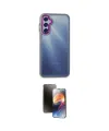 ieg™ Galaxy A14 4G Kılıf Eksen Doku Prime - Siyah 3D Antistatik Mat Seramik Nano Ekran Koruyucu
