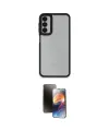 ieg™ Galaxy A14 4G Kılıf Eksen Doku Prime - Siyah 3D Antistatik Mat Seramik Nano Ekran Koruyucu