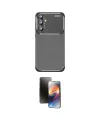 ieg™ Galaxy A15 4G Kılıf Eksen Form Prime - Siyah 3D Antistatik Mat Seramik Nano Ekran Koruyucu