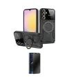 ieg™ Galaxy A16 5G Kılıf Kıvılcım Modern Serisi - Siyah 3D Antistatik Hayalet Cam Ekran Koruyucu