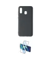ieg™ Galaxy A20 Kılıf Ahenk Serisi - Siyah 3D Antistatik Cam Ekran Koruyucu