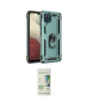 ieg™ Galaxy A22 Kılıf Ahenk Klasik Koleksiyonu - Siyah 20D Premium Cam Ekran Koruyucu